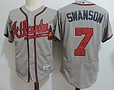 Atlanta Braves #7 Dansby Swanson Gray Flexbase Collection Stitched Jersey,baseball caps,new era cap wholesale,wholesale hats